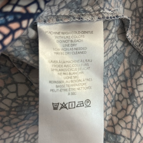 Anthropologie Maeve Colette Peasant Blouse Blue Motif Plus Size 1X - Picture 6 of 7